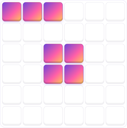 Block Puzzle board with a three-block line and a square placed.